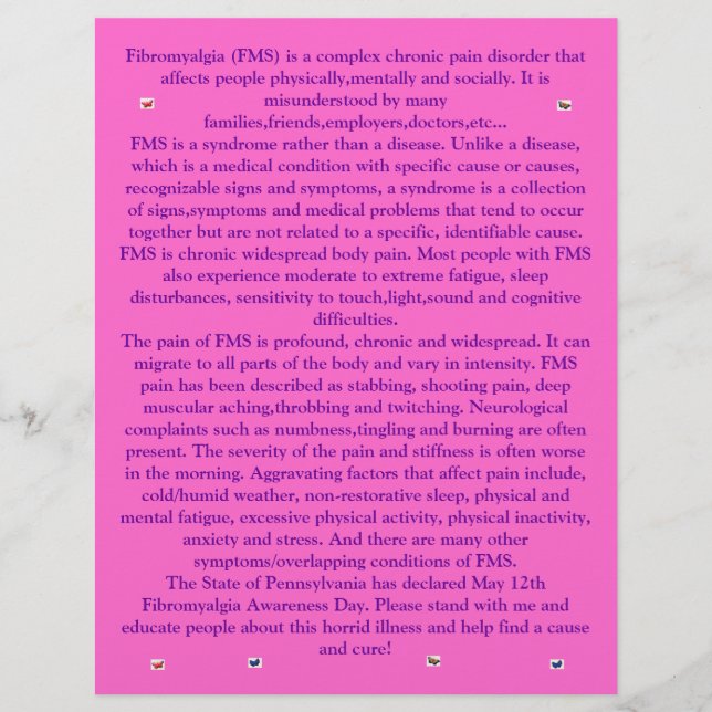 Fibromyalgia Butterflies Flyer (Framsidan)