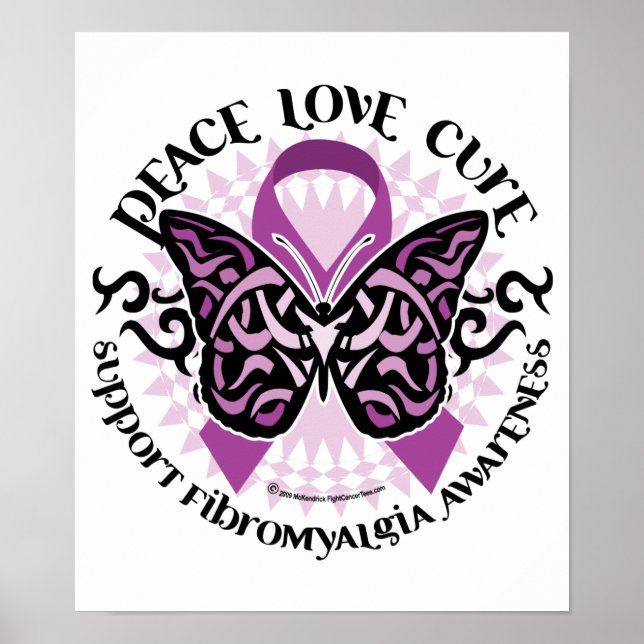 Fibromyalgia Butterfly Tribal Poster (Framsidan)