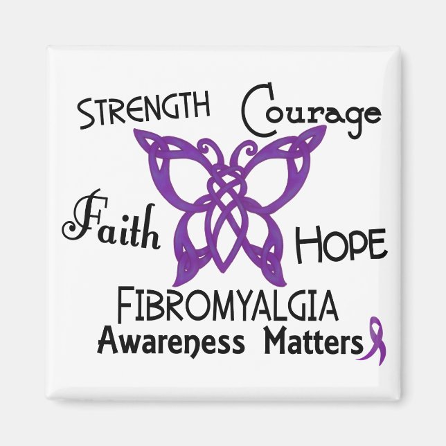 Fibromyalgia Celtic Butterfly 3 Magnet (Framsidan)