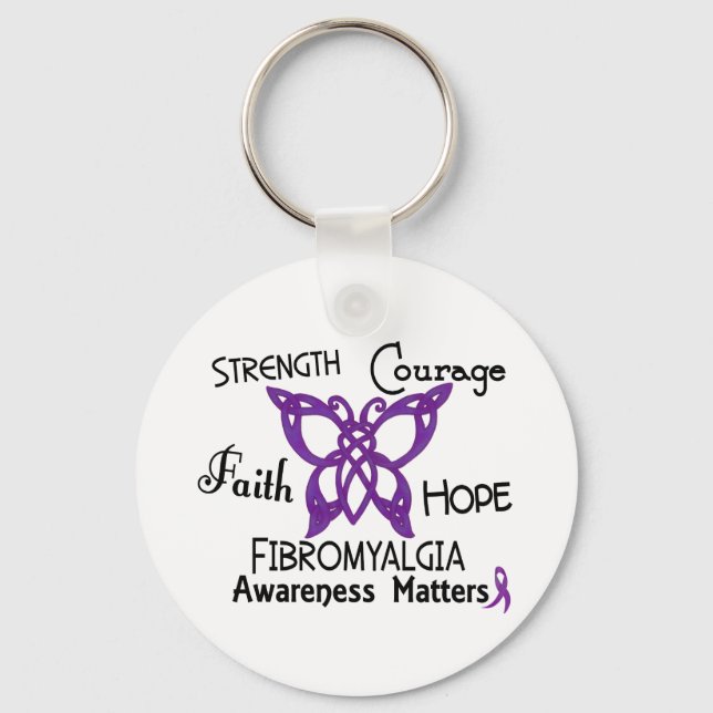 Fibromyalgia Celtic Butterfly 3 Nyckelring (Framsida)