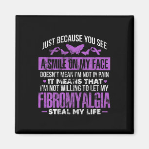 Fibromyalgia Fibro Warrior Lila Ribbon Butterfly Magnet
