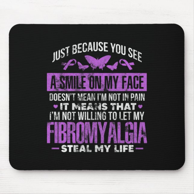 Fibromyalgia Fibro Warrior Lila Ribbon Butterfly Musmatta (Framsidan)