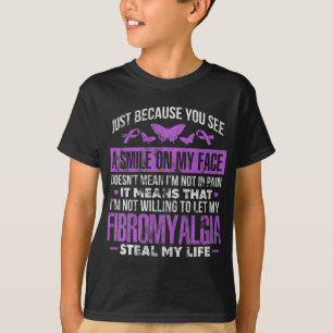 Fibromyalgia Fibro Warrior Lila Ribbon Butterfly T Shirt
