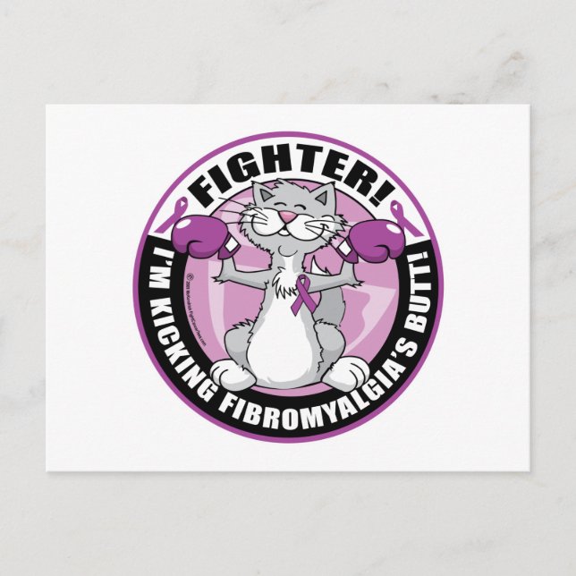 Fibromyalgia Fighter Cat Vykort (Framsida)