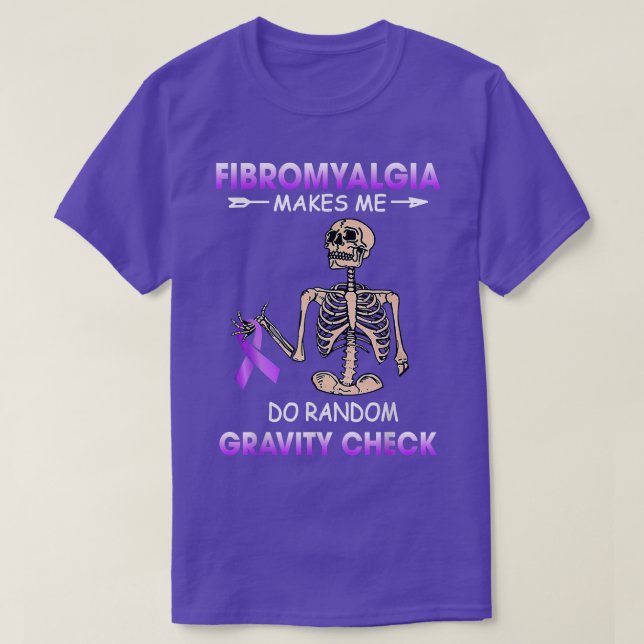 Fibromyalgia gör mig till Random Skeleton Ribbon T Shirt (Design framsida)
