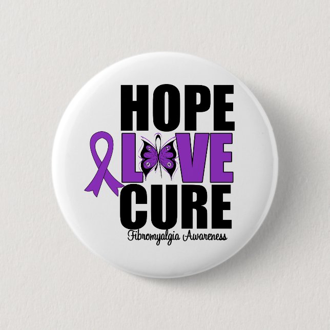 Fibromyalgia Hope Kärlek Cure Knapp (Framsida)