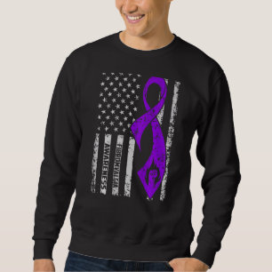 Fibromyalgia Medvetenhet I Bära Lila Ribbon Americ Lång Ärmad Tröja
