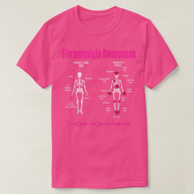 Fibromyalgia - medvetenhet om vad jag tycker att d t shirt (Design framsida)