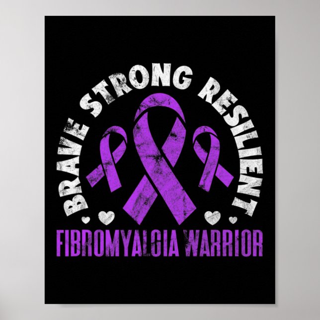 Fibromyalgia Modig, starkt motståndskraftig Fibroa Poster (Framsidan)