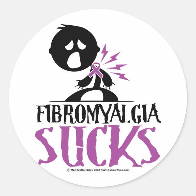 Fibromyalgia Sucks Runt Klistermärke (Framsida)