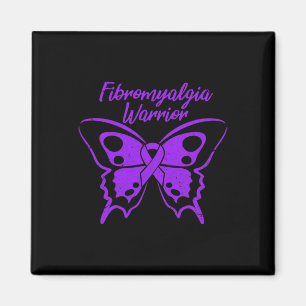 Fibromyalgia Warrior Fibro Awareness Lila Butter Magnet