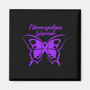 Fibromyalgia Warrior Fibro Awareness Lila Butter Magnet