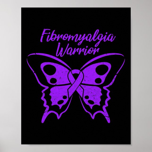 Fibromyalgia Warrior Fibro Awareness Lila Butter Poster (Framsidan)