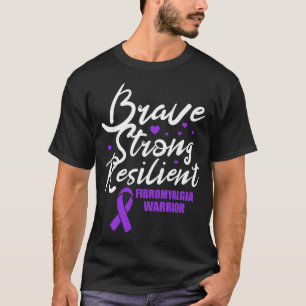 Fibromyalgia Warrior Modig Strong Resilient Fibro T Shirt