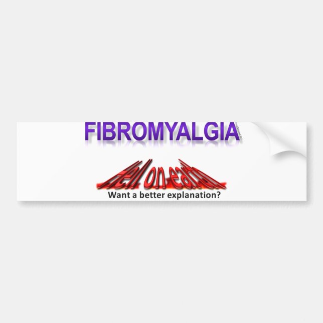 Fibromyalgiahelvete på jordbära bildekal (Framsidan)