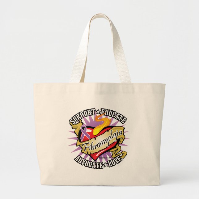 Fibromyalgiaklassikerhjärta Jumbo Tygkasse (Framsidan)