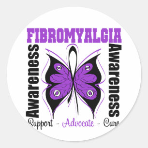 Fibromyalgiamedvetenhetfjäril Runt Klistermärke
