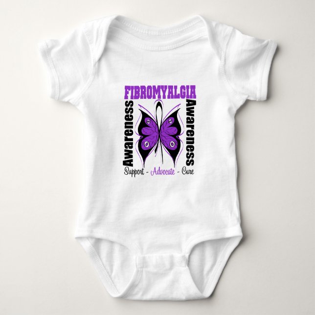 Fibromyalgiamedvetenhetfjäril Tee Shirt (Framsida)