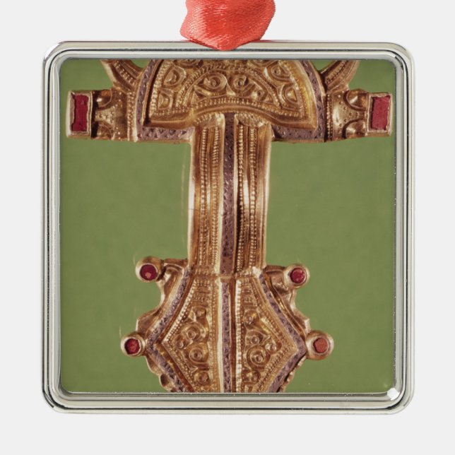 Fibula med huvud av fåglar julgransprydnad metall (Framsidan)