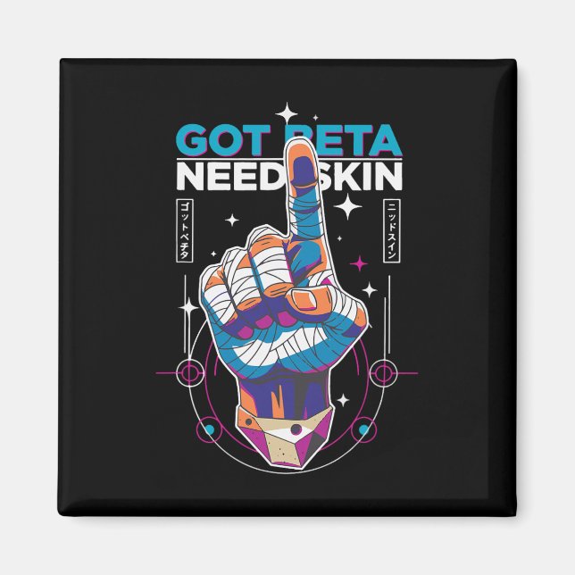 Fick Beta Behöver Hud Roligt Klätter Humor  Magnet (Framsidan)