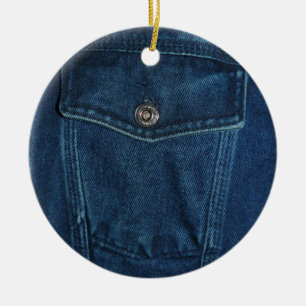 Fick- blåttDenim Julgransprydnad Keramik