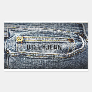 Fick- blåttJean Denim - personifiera den! Rektangulärt Klistermärke