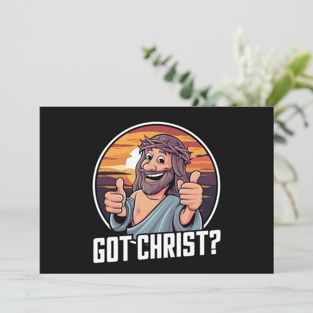Fick Buddy en Kristus jul Jesus religiös  Julkort (Stående Fram)