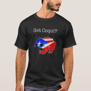 Fick Coqui Puerto Rico Flagga Trä Grodan Av Puerto T Shirt