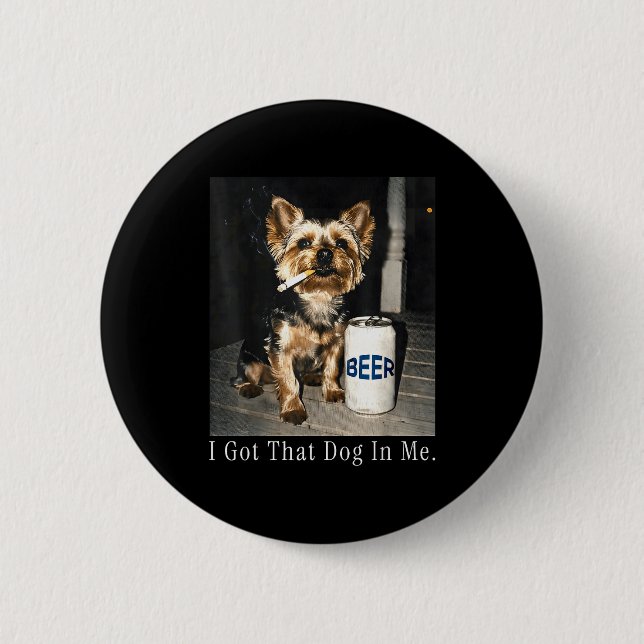 Fick den hund i rolig yorkie som röker cigarett me knapp (Framsida)