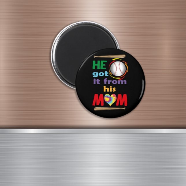 Fick Det Från Sin Mamma, Rolig Pojkmamma Present B Magnet (He Got It From His Mom Magnet)