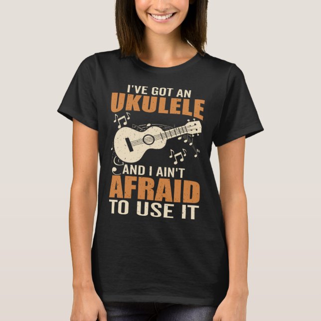 Fick En Ukulele Hawaiiansk Gitarrspelare Musik Spe T Shirt (Framsida)