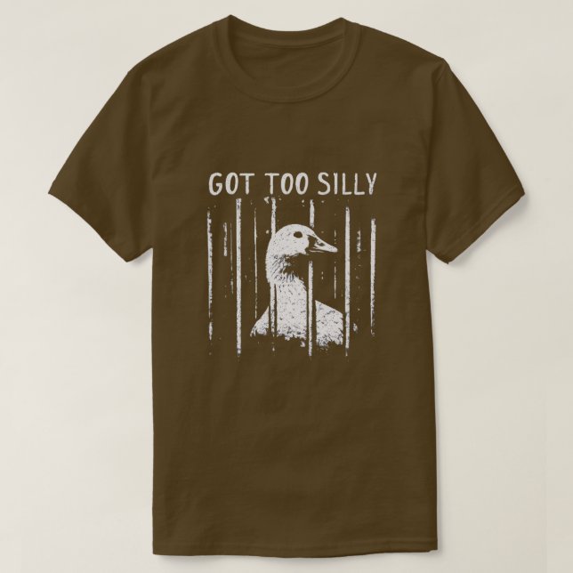 Fick för dum Gås Fängelset Meme Roligt Djur T Shirt (Design framsida)