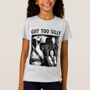 Fick för galen Gås Bältes Baby Bilsäte Roligt G T Shirt