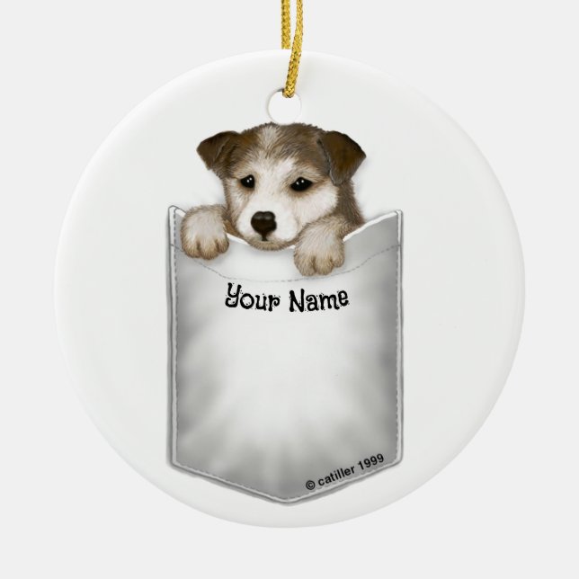 Fick Hund  Julgransprydnad Keramik (Framsidan)