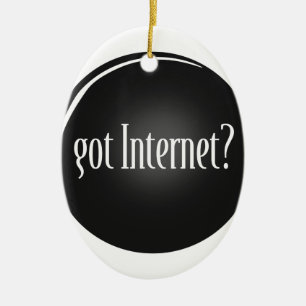 "Fick internet", internet, textharinternet Julgransprydnad Keramik