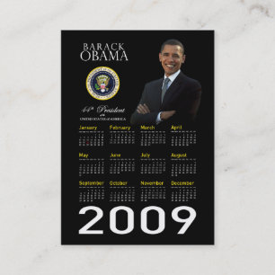 Fick- kalender 2009 för Obama invigningPromo Visitkort