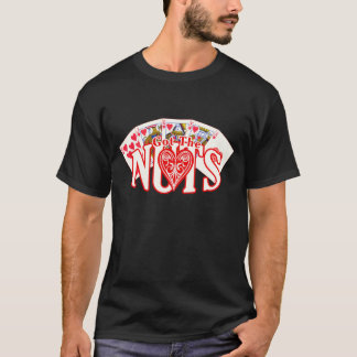 Fick nöten - pokerskjorta - hjärtor - MÖRK Tee Shirt