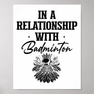 Fick Shuttle Badminton Spelare Shuttle Rackett Poster