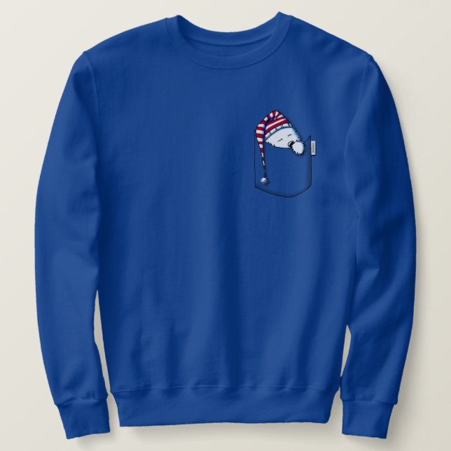 Fick sömn Westie KiniArt Lång Ärmad Tröja (Design framsida)