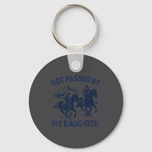 Fick Spark Av Min Dotter Häst Ridning Equestrian P Nyckelring (Framsida)