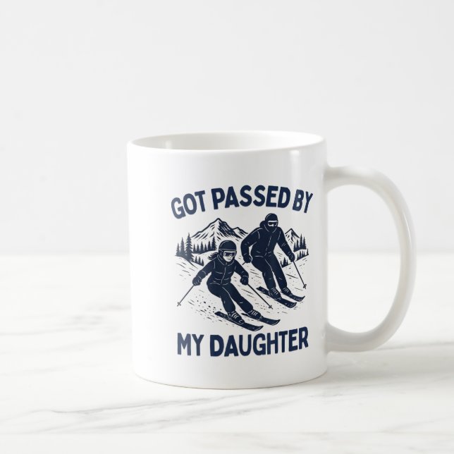 Fick spark av min dotter rolig skidåkning kaffemugg (Höger)
