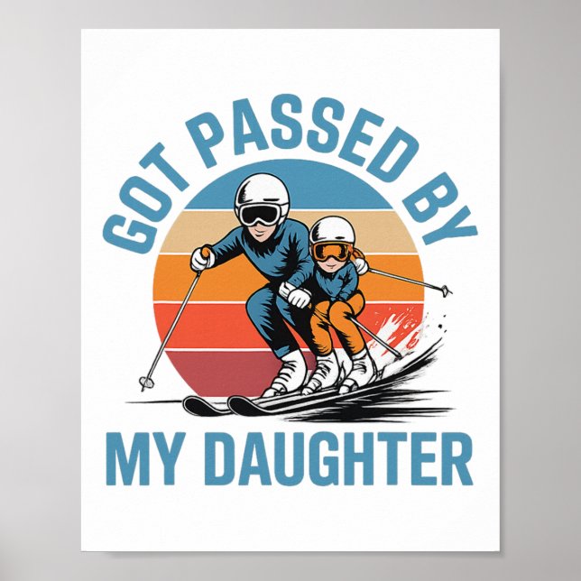 Fick spark av min dotter Rolig skidåkning Pappa sk Poster (Framsidan)