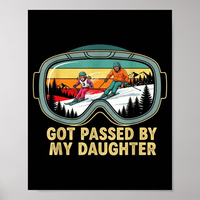 Fick spark av min dotter Roliga skidglasögon Berg  Poster (Framsidan)