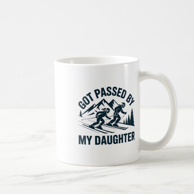Fick spark av min dotter Skidfar Bror Roligt skidå Kaffemugg (Höger)