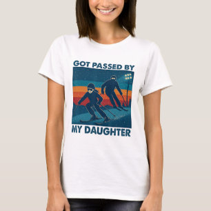 Fick spark av min dotter som skidar Retro rolig pa T Shirt