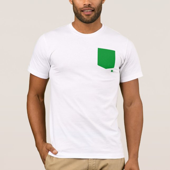 Fick- utslagsplats för grönt tee shirt (Framsida)