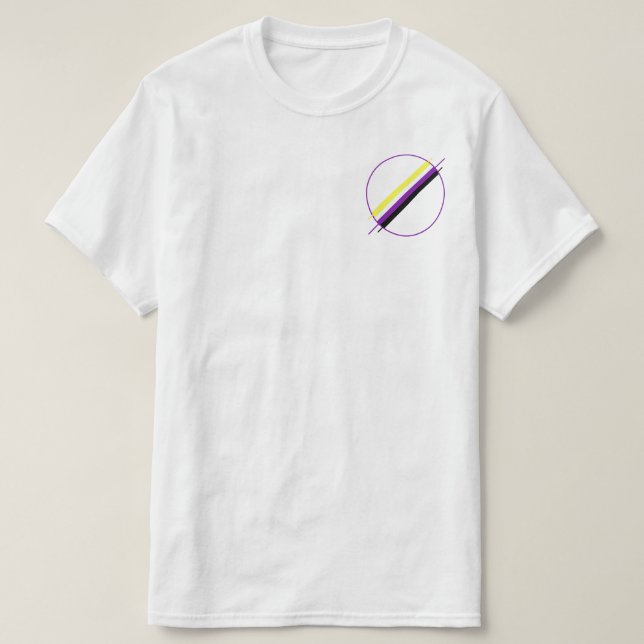 Fick- utslagsplats för Nonbinary pride Tee Shirt (Design framsida)