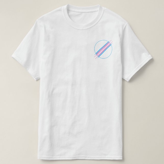 Fick- utslagsplats för trans.-pride tee (Design framsida)