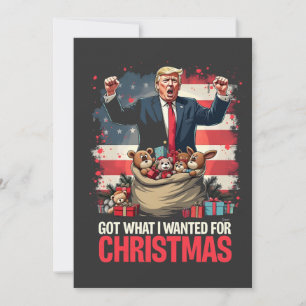 Fick vad jag ville för jul Trump Tomte Tack Kort