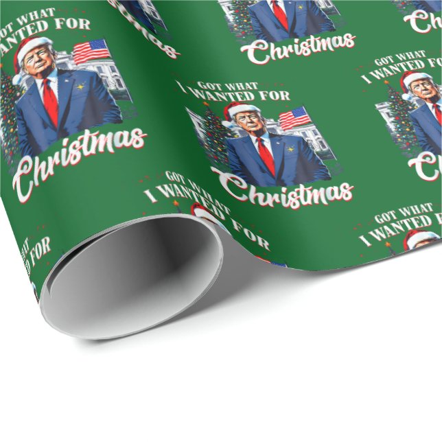 Fick vad jag ville ha i jul Trump Presentpapper (Rullad Hörn)